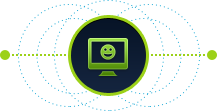 image of smiley face on computer screen